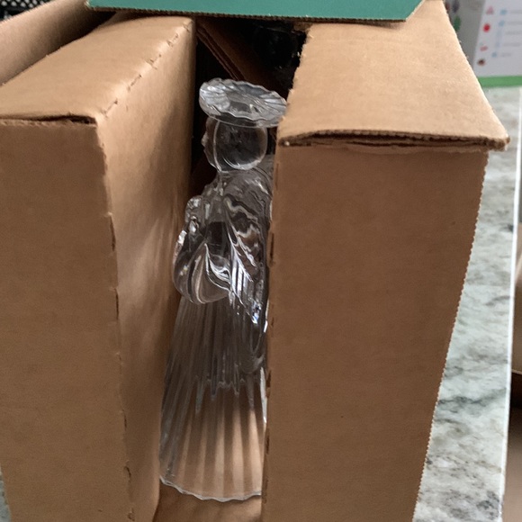 Christmas American Crystal Angel Candle holder set 7 1/4 in - Picture 2 of 8